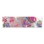 torn reto colourful abstract floral bliss bumper sticker