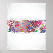 torn reto colourful abstract floral bliss posters