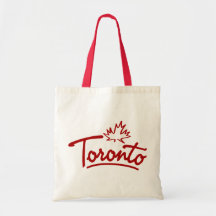 Toronto Leaf Script Canvas Bag