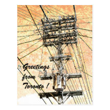 Toronto old power lines postcard