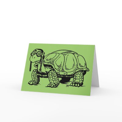 Tortoises are COOL! Greeting Card by GrumpyKittenGraphics