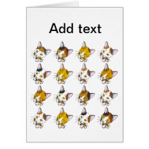 Tortoiseshells , tabby cats (三毛猫) greeting card
