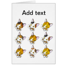 Tortoiseshells , tabby cats (三毛猫) greeting cards