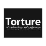 Torture - we've got questions, you've got answers postcards