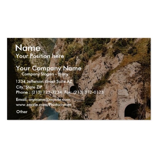 Toscolana Valley, roads and tunnels, Garda, Lake o Business Card Templates