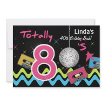 totally 80's retro  party Invitation