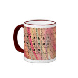 Totally Awesome Dad Puzzle Text Pink/Brown Pattern Mugs