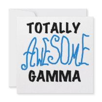 Totally Awesome Gamma Blue Tshirts and Gifts Custom Invite