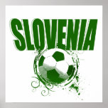 Totally cool Slovenia Green Grunge ball Artwork Poster