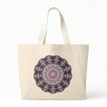 TOTE BAG with Decorative Blues and Mauves pattern