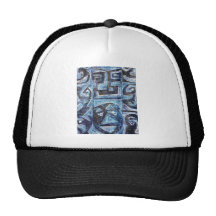 totem style faces mesh hats