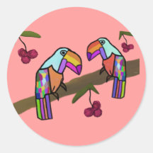 Toucans and berries stickers