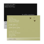 Touch of Lime Vintage Bees Wedding Invitation postcards