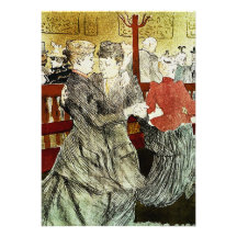 Toulouse-Lautrec - Dancing at Moulin Rouge Invitation