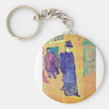 Toulouse-Lautrec - Jane Avril leaves the Moulin Ro Key Chain