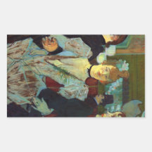 Toulouse-Lautrec - La Goulue entering the Moulin R Rectangular Stickers