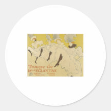 Toulouse Lautrec- La Troupe de Mlle Eglantine 1895 Round Sticker