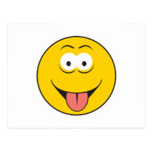 Tounge Out Smiley Face Postcards