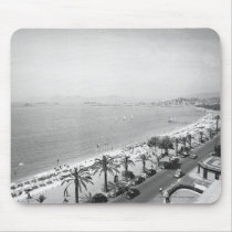 Tourist complex view at seashore B&W mousepads