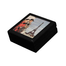 Tourists Travelling Paris Sightseeing Eiffel Tower Trinket Box