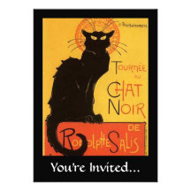 Tournée du Chat Noir, Steinlen Black Cat Vintage Custom Invites