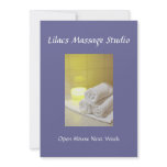 Towels and Candle in a spa setting invitations