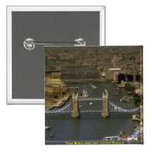 Tower Bridge, aerial view, London, England Buttons