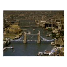 Tower Bridge, aerial view, London, England Post Card