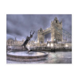 Tower Bridge and Fountain, London postcards