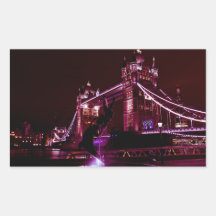 Tower Bridge And The Girl and Dolphin Statue Rectangular Sticker
