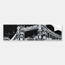 Tower Bridge art Bumper Sticker