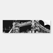 Tower Bridge art Bumper Sticker