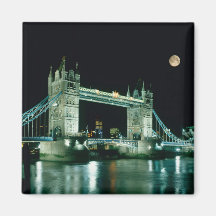 Tower Bridge at Night, London, England Magnets