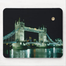 Tower Bridge at Night, London, England Mousepads