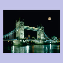 Tower Bridge at Night, London, England postcards