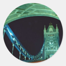 Tower Bridge at night, London, England Round Sticker