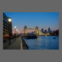 Tower Bridge at sunset in London England posters