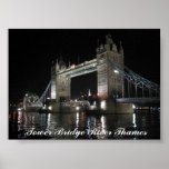 Tower Bridge London at Night posters