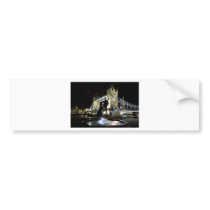 Tower Bridge With Girl and Dolphin Statue Bumper Stickers