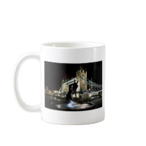 Tower Bridge With Girl and Dolphin Statue Mugs