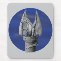 Tower Guardian - Silver Dragon Mouse Mats