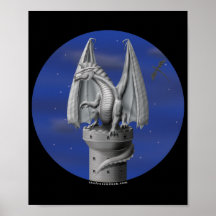 Tower Guardian - Silver Dragon Posters