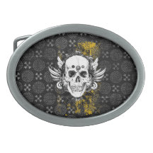 Toxic Bones Skull Art Belt Buckle