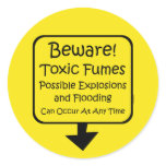 Toxic Fumes Baby Round Stickers