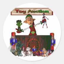 Toy Auction Elf Design Christmas Holiday Sticker