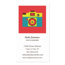 Toy Camera (CMYK) Photographer Profile Card Business Card Template