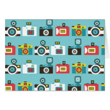 Toy Cameras (Blue) Blank Note Card
