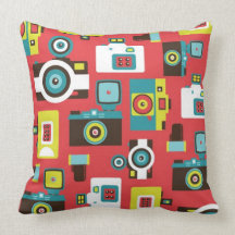 Toy Cameras (Red) Pillow