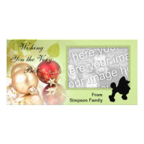 Toy Poodle ~ Green Leaves Design Personalized Photo Card