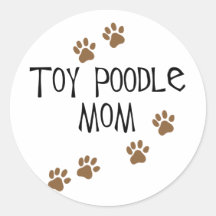Toy Poodle Mum Round Stickers